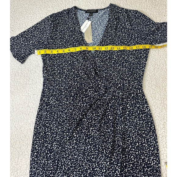 NWT Banana Republic Blue and White Asymmetrical Ruched Mini Dress - Picture 11 of 13